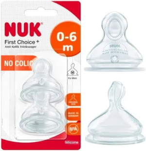 Nuk First Choice+ Θηλή Σιλικόνης Για Νερό/Τσάι 0-6 Μηνών 2τμχ