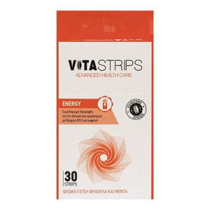 Vita Strips Energy Με Φυσική Γεύση Φράουλα & Μέντα 30 Strips