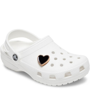 Jibbitz 10011084 Black Heart With Gold Outline Διακοσμητικό Crocs