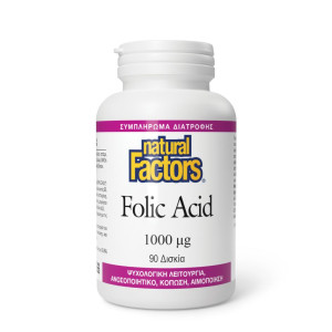 Natural Factors Folic Acid 1000mcg 90 Tabs