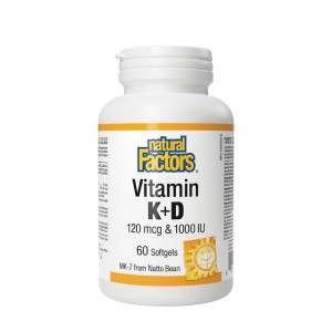 Natural Factors Vitamin D3 & K2 120Mcg 1000IU 60 Softgels
