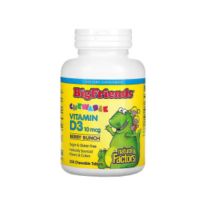 Natural Factors Vitamin D3 Big Friends 250 Chew Tabs