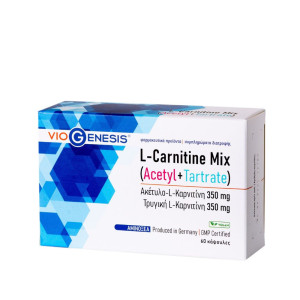 Viogenesis L-Carnitine Mix Acetyl + Tartrate 350mg 60 Caps