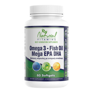 Natural Vitamins Omega 3 Enteric Coated Fish Oil 60caps