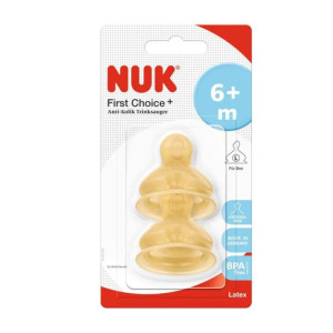 Nuk Θηλή First Choice Plus Μέ Μεγάλο Στόμιο Για Χυλό 6+ Μηνών (2 τεμ)