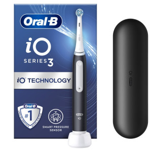 Oral-B iO Series 3 Ηλεκτρική Οδοντόβουρτσα με Αισθητήρα Πίεσης και Θήκη Μαύρη