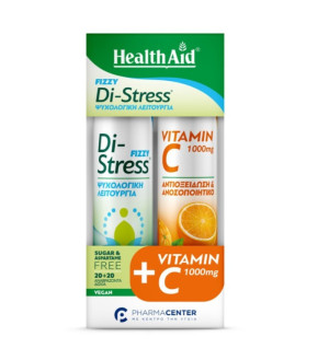 Health Aid Vitamin Di-Stress Fizzy 20Tabs & Vitamin C Orange 1000mg 20Tabs