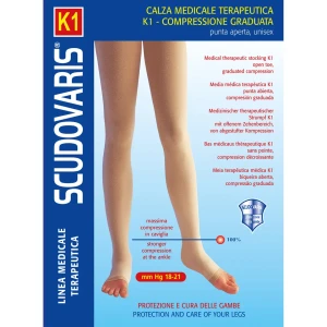 Scudovaris 403 Κάλτσες Ριζομηρίου Σιλικόνης Ανοικτών Δακτύλων Unisex (18-21mmHg) Κ1 Natural