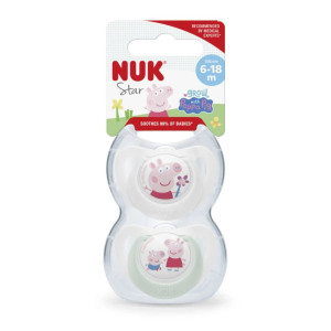 Nuk Πιπίλα Σιλικόνης Peppa για 6-18Μηνών (2τμχ)