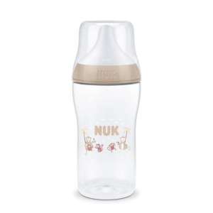 Nuk Πλαστικό Μπιμπερό Perfect Match Κατά των Κολικών με Θηλή Σιλικόνης για 3+ μηνών Μπεζ 260ml