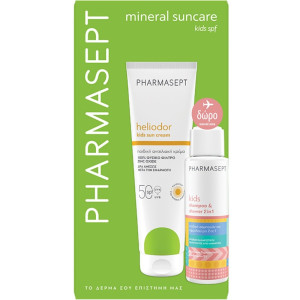Pharmasept Heliodor SPF50 Αδιάβροχο Παιδικό Αντηλιακό Γαλάκτωμα για Πρόσωπο & Σώμα 150ml & Kids Shampoo & Shower 2in1 100ml