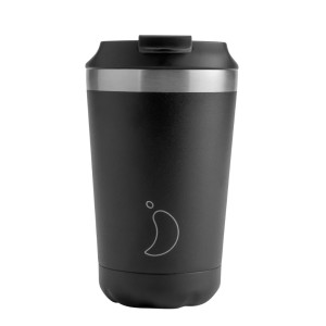 Chilly's Original Ποτήρι Θερμός Ανοξείδωτο BPA Free 340ml Black με Καλαμάκι