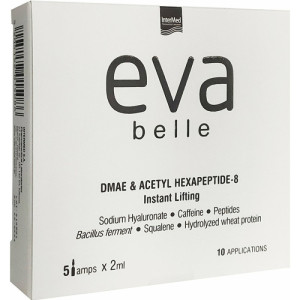 Intermed Eva Belle DMAE & Acetyl Hexapeptide-8 Ενυδατικό & Αντιγηραντικό Serum Προσώπου με Υαλουρονικό Οξύ για Λάμψη & Lifting 5