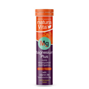Natura Vita Magnesium Plus Λεμόνι Με Βιταμίνη Β6 με Βιταμίνη B6 20Tabs