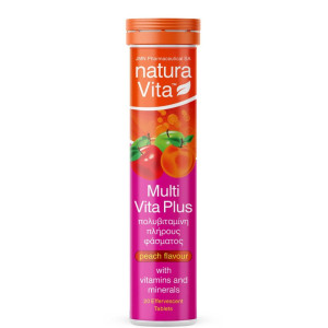 Natura Vita Multi Vita Πολυβιταμίνη για Ενέργεια Ροδάκινο 20Tabs