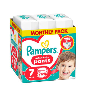 Pampers Pants Πάνα-Βρακάκι Μέγεθος 7 (15kg+) - 128 τμχ