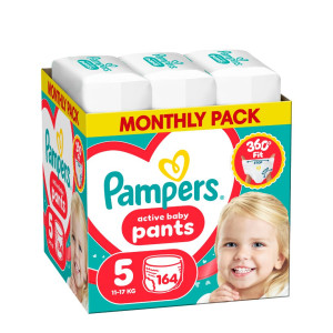 Pampers Pants Πάνα-Βρακάκι Μέγεθος 5 (11kg-17kg) - 164 τμχ