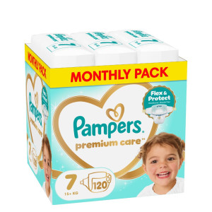 Pampers Premium Care πάνα Μέγεθος 7 (15kg+) - 120 τμχ