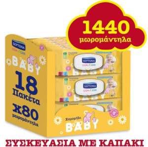 Septona Calm & Care Μωρομάντηλα χωρίς Οινόπνευμα & Parabens 18x80τμχ