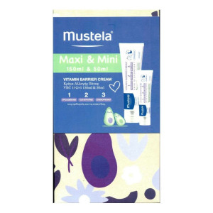 Mustela Promo Happy Baby-Day 75 Maxi & Mini Vitamin Barrier Cream 1-2-3 - Κρέμα Για Την Αλλαγή Πάνας, 150ml & 50ml
