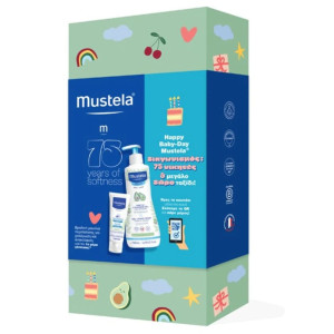 Mustela Promo Happy Baby-Day 75 Years Of Softness - Πακέτο Mustela Με 2 Προϊόντα Βραδινής Ρουτίνας