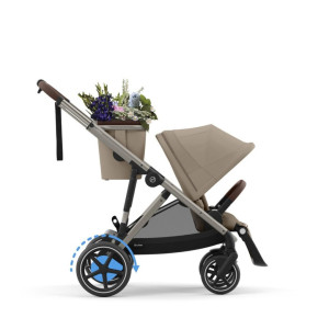 Cybex E-Gazelle S Καρότσι Μωρού Kατάλληλο για Nεογέννητο Almond Beige Taupe Frame 14.7kg