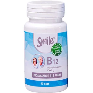 Smile B12 Βιταμίνη για την Υγεία του Νευρικού Συστήματος 1000mcg 60Caps