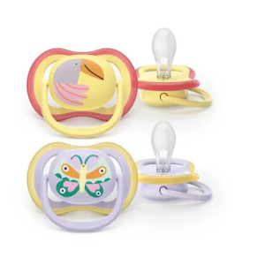 Philips Avent Ultra Air Σετ Σιλικονούχες Πιπίλες Για 0-6m Light Pink / Light Yellow