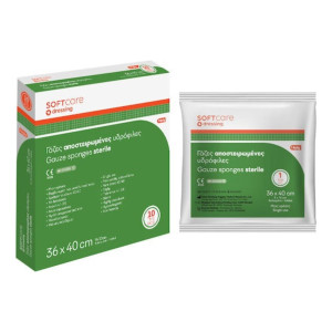 Soft Care Αποστειρωμένη Γάζες 36 χ 40 cm (9χ10cm) 16ply 10Τμχ (119.004.10)