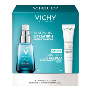 Vichy Promo Mineral 89 Eyes Ενυδατική Κρέμα Ματιών 15ml & Δώρο Capital Soleil UV-AGE SPF50+, 15ml