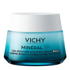 Vichy Mineral 89 100h Moisture Boosting Cream Rich Ενυδατική Κρέμα Προσώπου με Πλούσια Υφή, 50ml