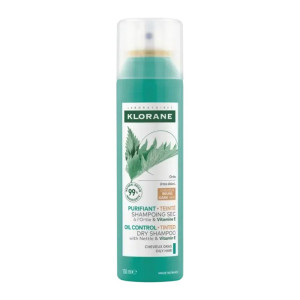 Klorane Dry Shampoo Τσουκνίδας για λιπαρά μαλλιά με χρώμα - καστανά έως σκούρα μαλλιά 150ml