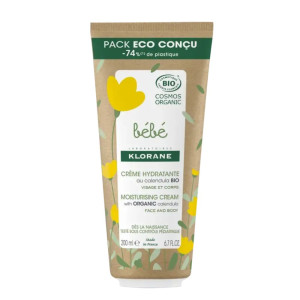 Klorane Bebe Moisturising Cream - Βρεφική Ενυδατική κρέμα για πρόσωπο και σώμα με Βιολογική Καλέντουλα 200ml