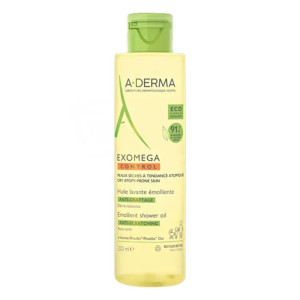 A-Derma Exomega Control Anti-Scratching Emollient Shower Oil, μαλακτικό έλαιο καθαρισμού για το ξηρό δέρμα με τάση ατοπίας 200ml