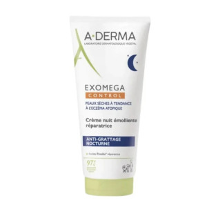 A-Derma Exomega Control Repairing Emollient Night Cream, μαλακτική κρέμα νύχτας για πολύ ξηρό δέρμα με τάση ατοπίας 200ml