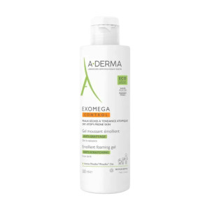 A-Derma Exomega Gel Lavant 2 en 1, μαλακτικό τζελ καθαρισμού 2 σε 1 για μαλλιά και σώμα για το ξηρό δέρμα με τάση ατοπίας 500ml