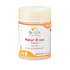 Be-Life Natur-d 2000 Βιταμίνη για Ενίσχυση του Ανοσοποιητικού & την Υγεία των Οστών Ανοσοποιητικό 100Caps