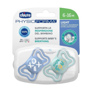 Chicco Πιπίλες Σιλικόνης PhysioForma Light Σιέλ για 6-16 μηνών 2τμχ