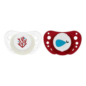 Chicco Physioforma Air Πιπίλες Σιλικόνης Physio Air Μπεζ- Μπορντώ για 16-36 μηνών 2τμχ