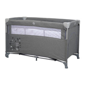 Belletti Παρκοκρέβατο Play & Sleep Gray Παρκοκρέβατο με Στρώμα Σκούρο Γκρι