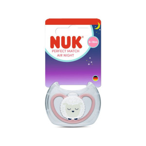 Nuk Perfetc Match Air Night Sheep Πιπίλα Σιλικόνης με Θήκη για 6-18 Μηνών