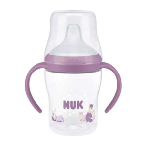 Nuk Perfect Match Εκπαιδευτικό Μπιμπερό Πλαστικό Με Λαβές Μωβ Για 6m+ 150ml