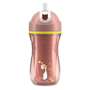 Chicco Παιδικό Ποτηράκι Sport από Πλαστικό Ροζ 260ml για 14m+