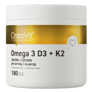 OstroVit Omega 3 D3+K2 180 kapsułek