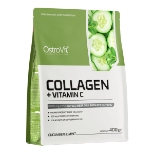 OstroVit Kolagen + Witamina C 400 g o smaku ogórkowo-miętowym