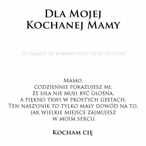 Dedykacja do bizuterii na prezent dla Mamy