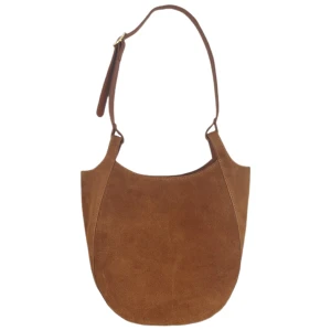 Torebka camel skóra zamsz