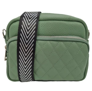 Miętowa torebka crossbody skóra