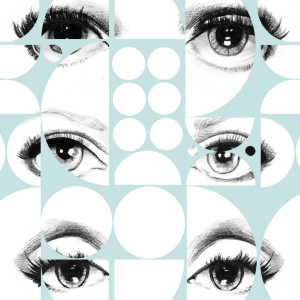 Tapeta MINDTHEGAP Illusion Eyes and Circle Blue WP20086