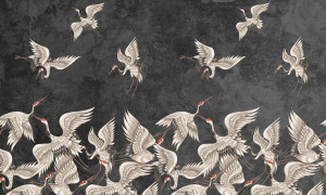 Grafika NEWWALLS White cranes